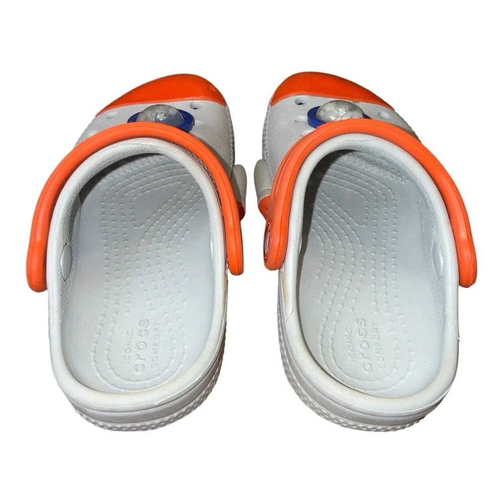 Crocs Classic Rocket Ship Clogs Kids C7 Toddler Slip On Snow-globe Glow stars